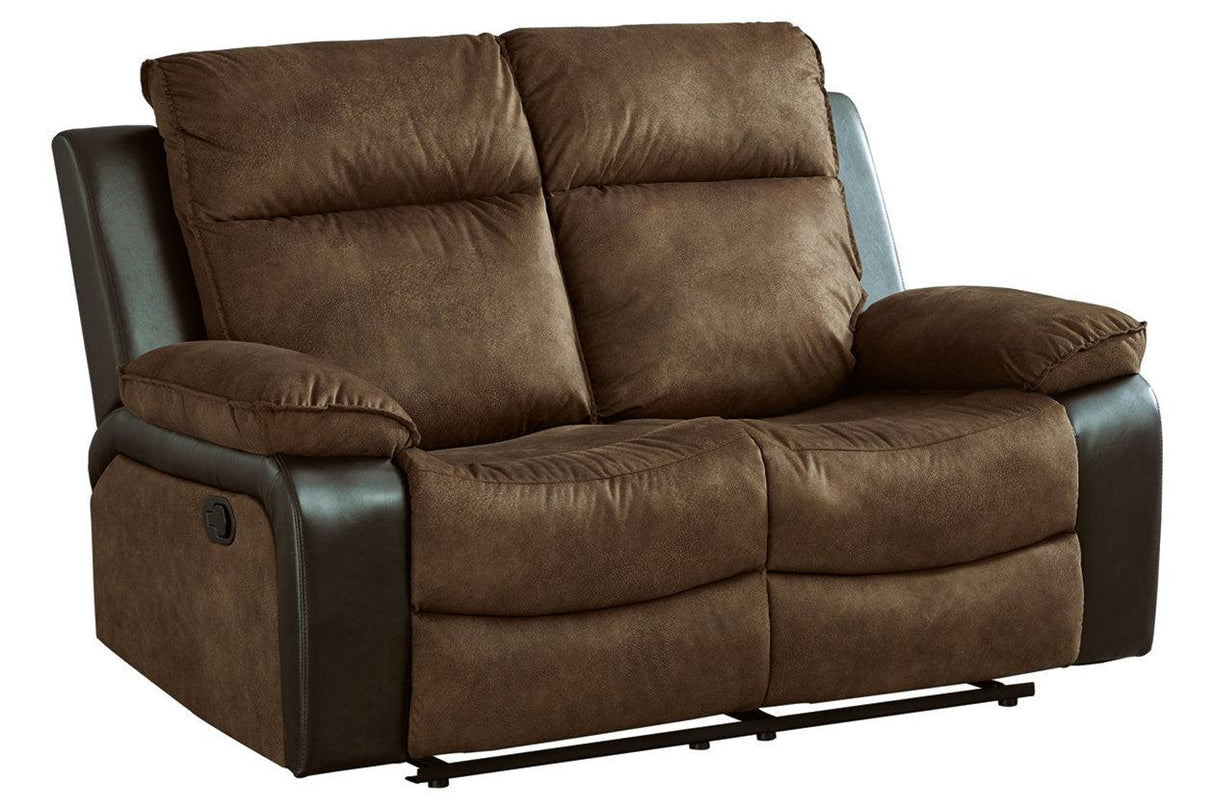Woodsway Brown Manual Reclining Loveseat by Ashley at Eve Furniture
