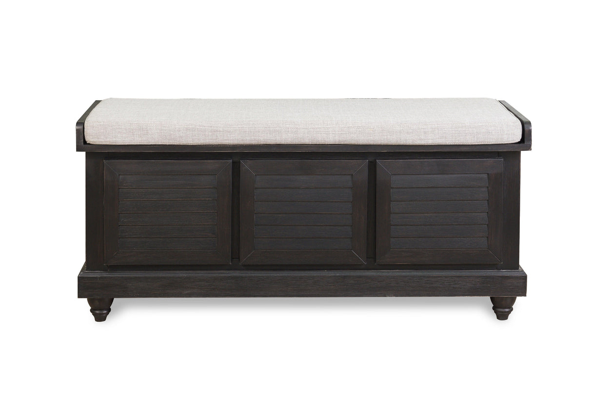 Woody Antique Black Lift Top Storage Bench by Homelegance at Eve Furniture