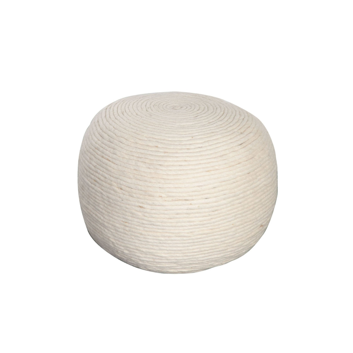 Wool White Natural Wool Pouf by Diamond Sofa at Eve Furniture