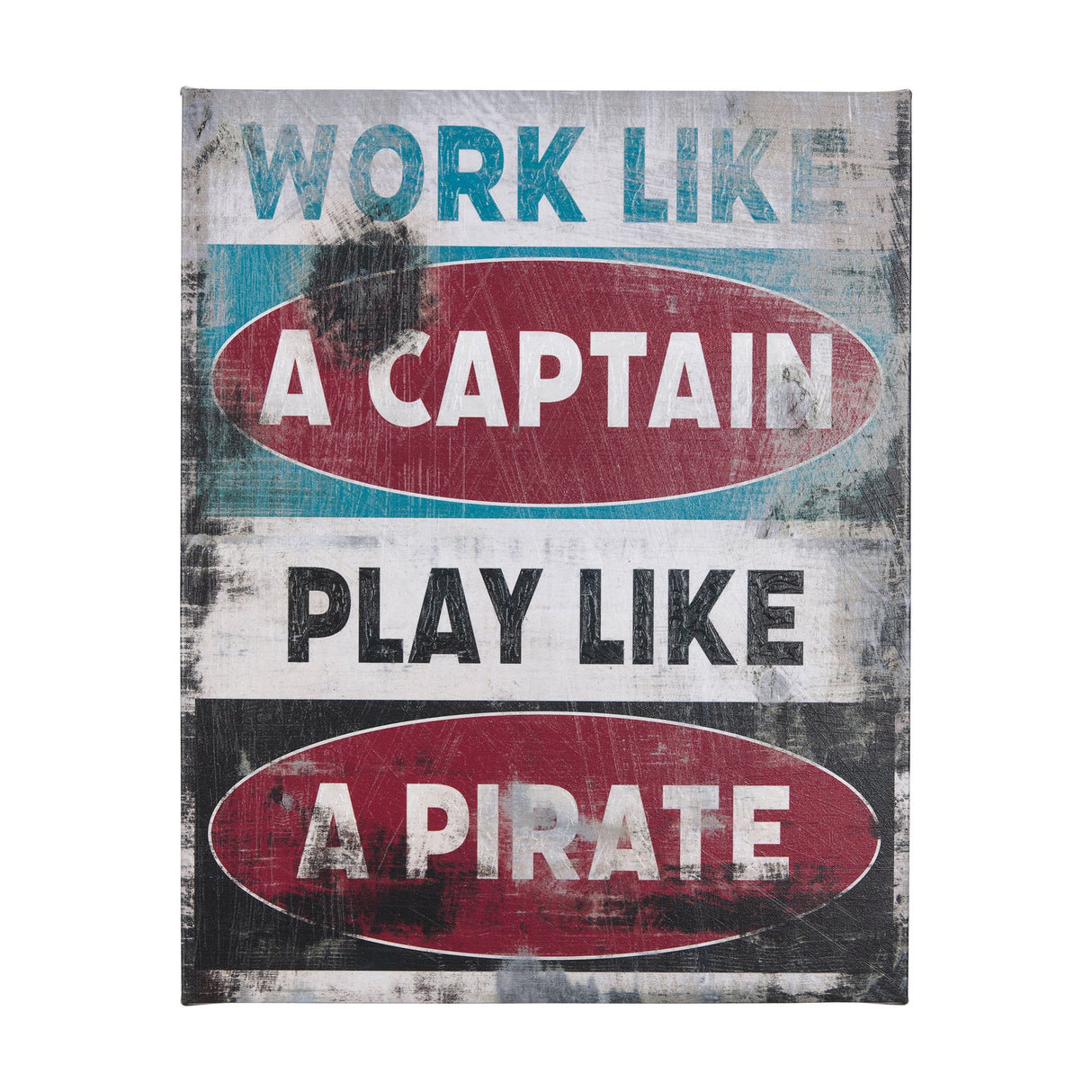 Work Like a Captain by Mercana Studio a Hand Embellished Textured Canvas by Mercana at Eve Furniture