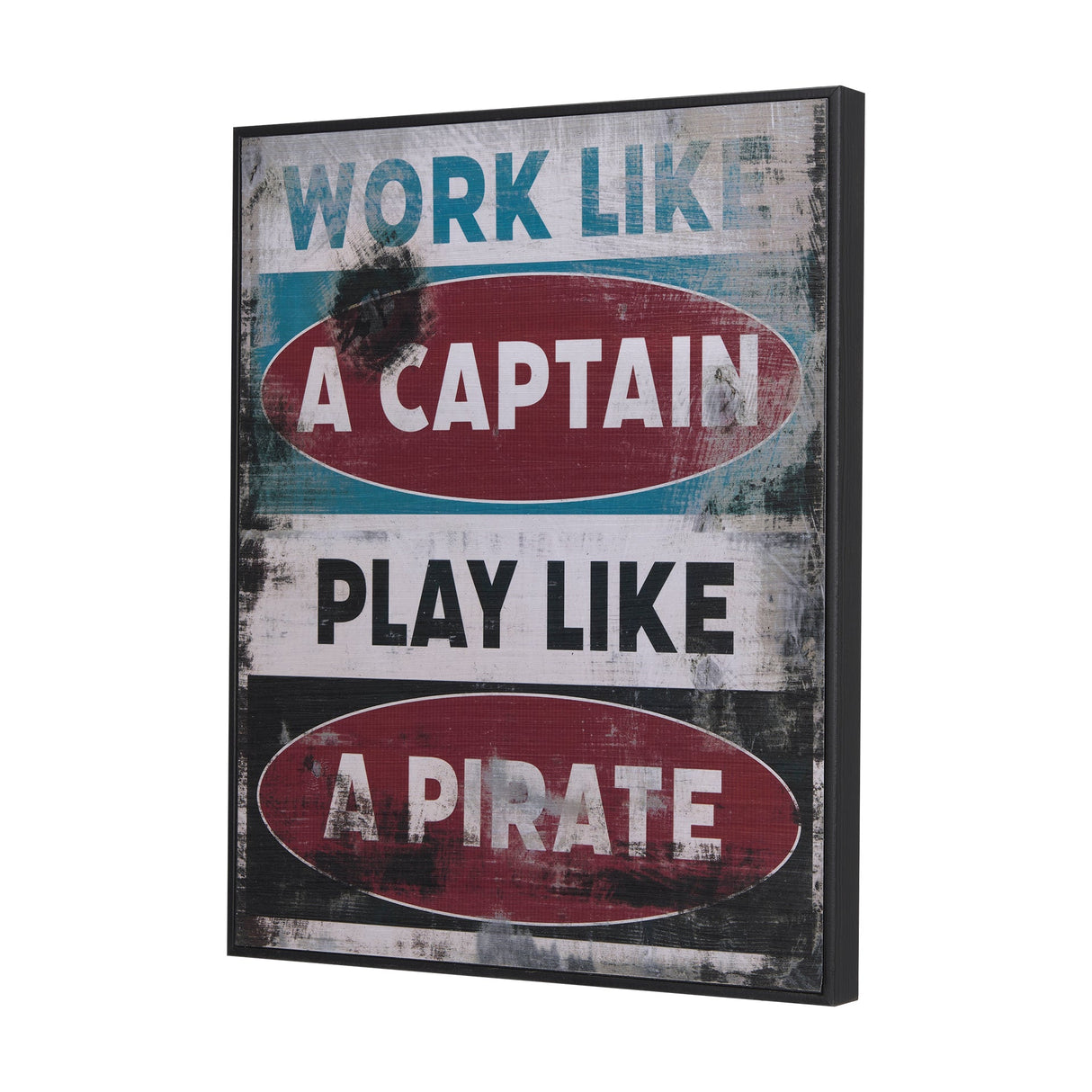 Work Like A Captain by Mercana Studio a Hand Embellished Textured Framed Art Print by Mercana at Eve Furniture