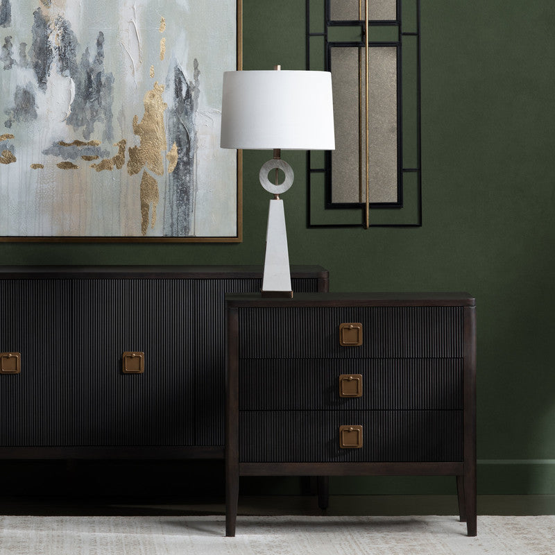 Worthington Brown/Black Three-Drawer Chest by Crestview at Eve Furniture
