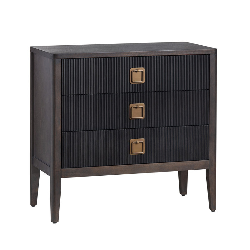 Worthington Brown/Black Three-Drawer Chest by Crestview at Eve Furniture