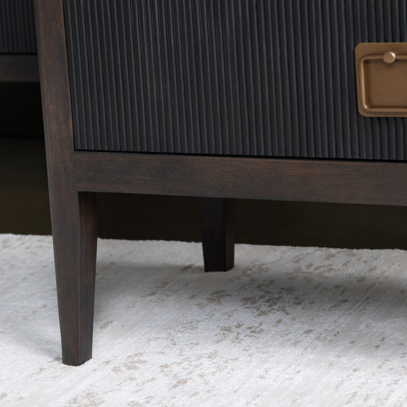 Worthington Brown/Black Three-Drawer Chest by Crestview at Eve Furniture