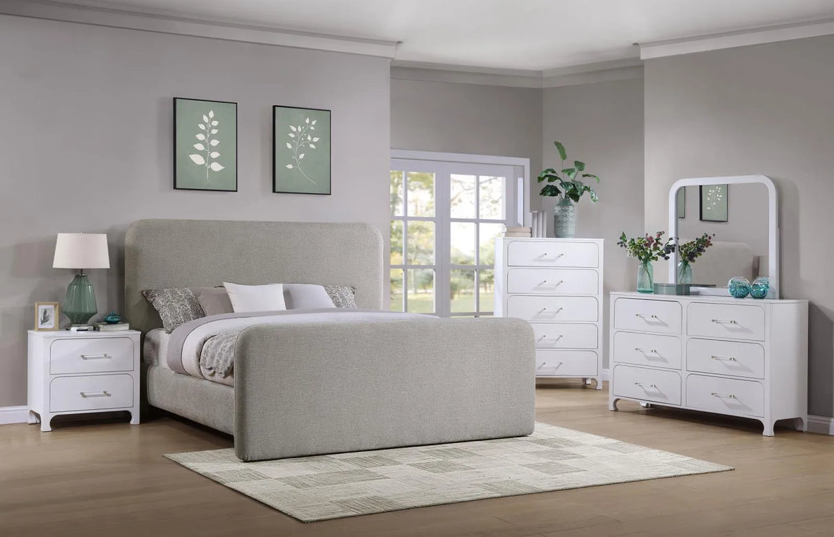 Wren Grey Upholstered Queen Platform Bed by Coaster at Eve Furniture