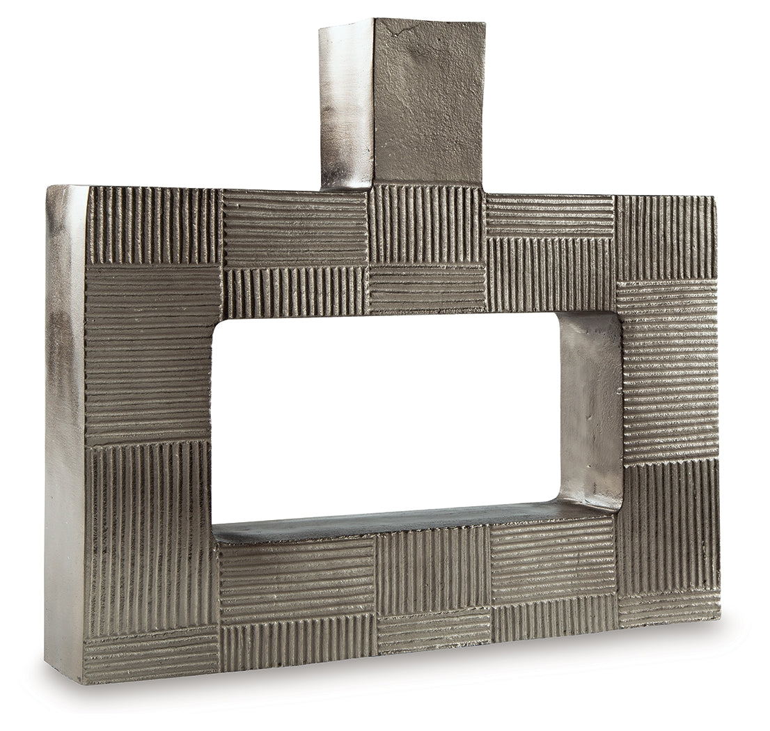Wrengrove Antique Nickel Finish Vase by Ashley at Eve Furniture