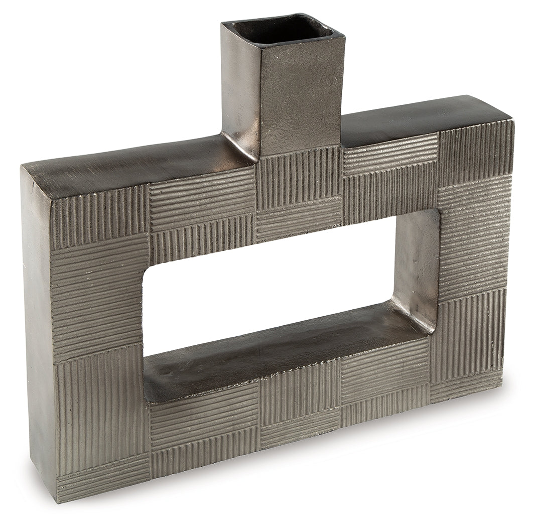 Wrengrove Antique Nickel Finish Vase by Ashley at Eve Furniture