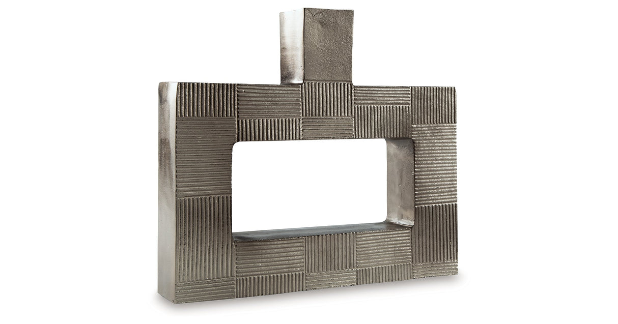 Wrengrove Antique Nickel Finish Vase by Ashley at Eve Furniture
