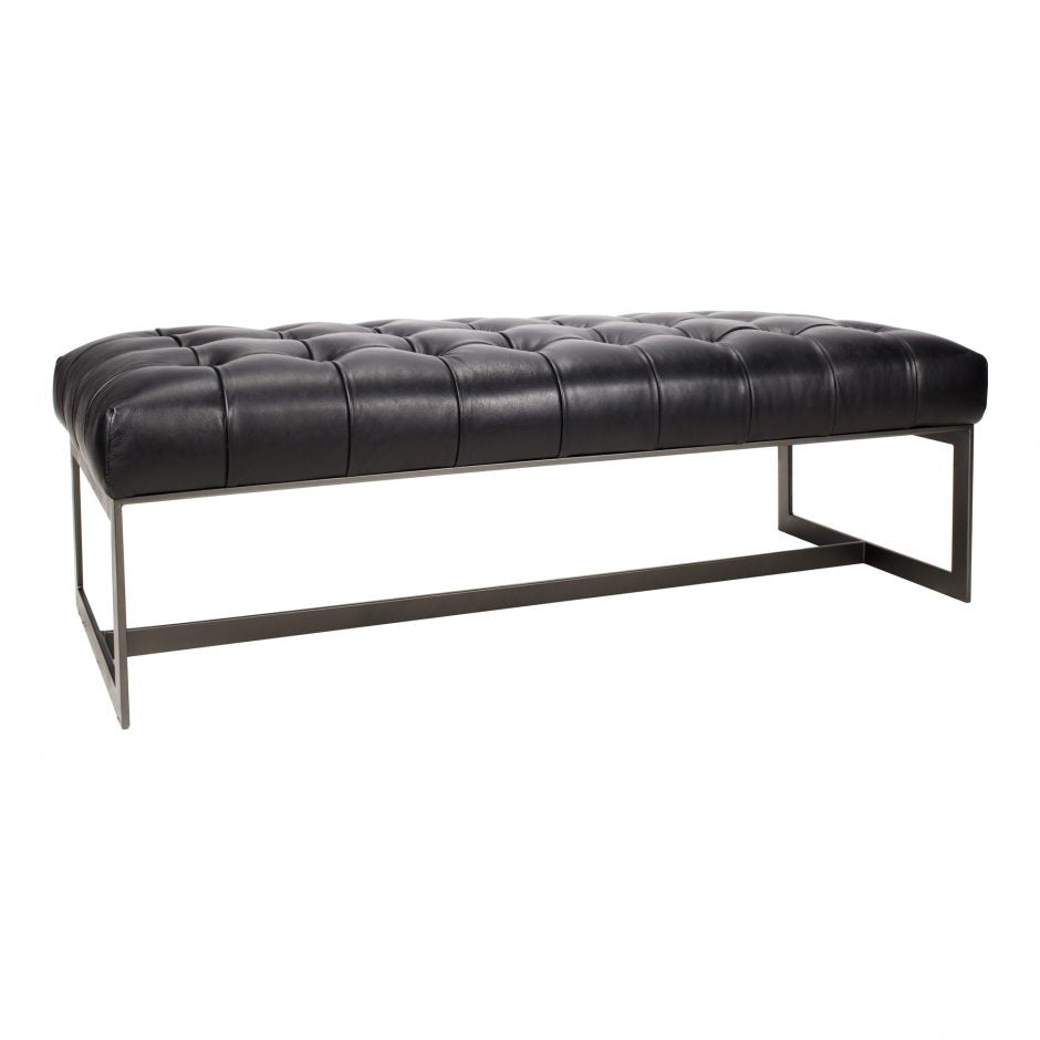 Wyatt Leather Bench Black by Moe's Home at Eve Furniture