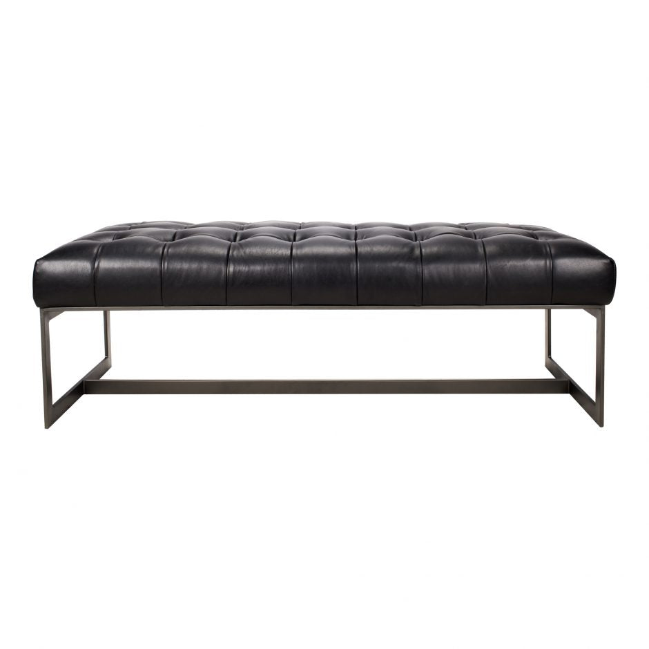 Wyatt Leather Bench Black by Moe's Home at Eve Furniture