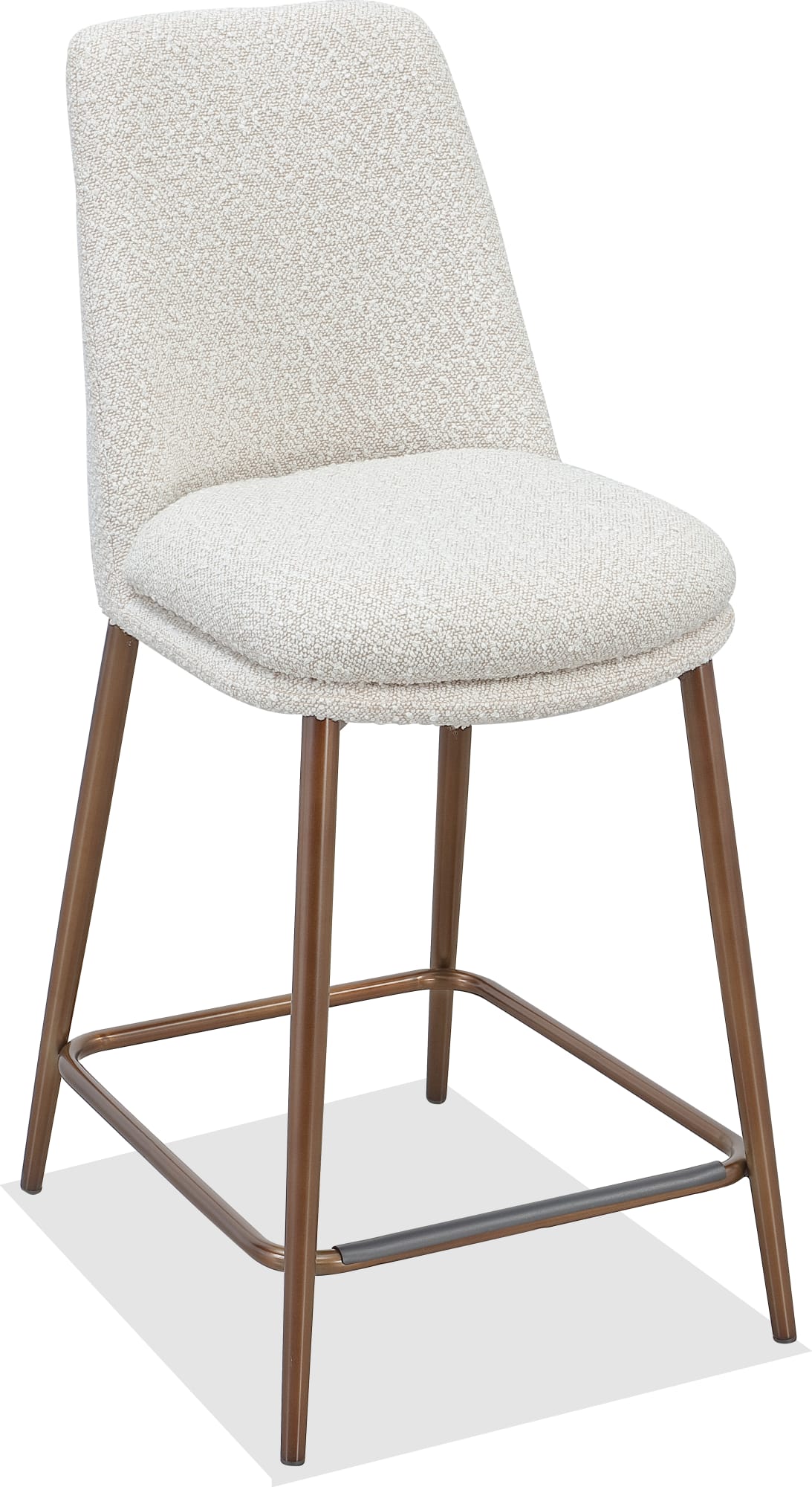 Wyatt Ricotta/Bronze Upholstered Counter Stool (Set of 2) by Modus Furniture at Eve Furniture