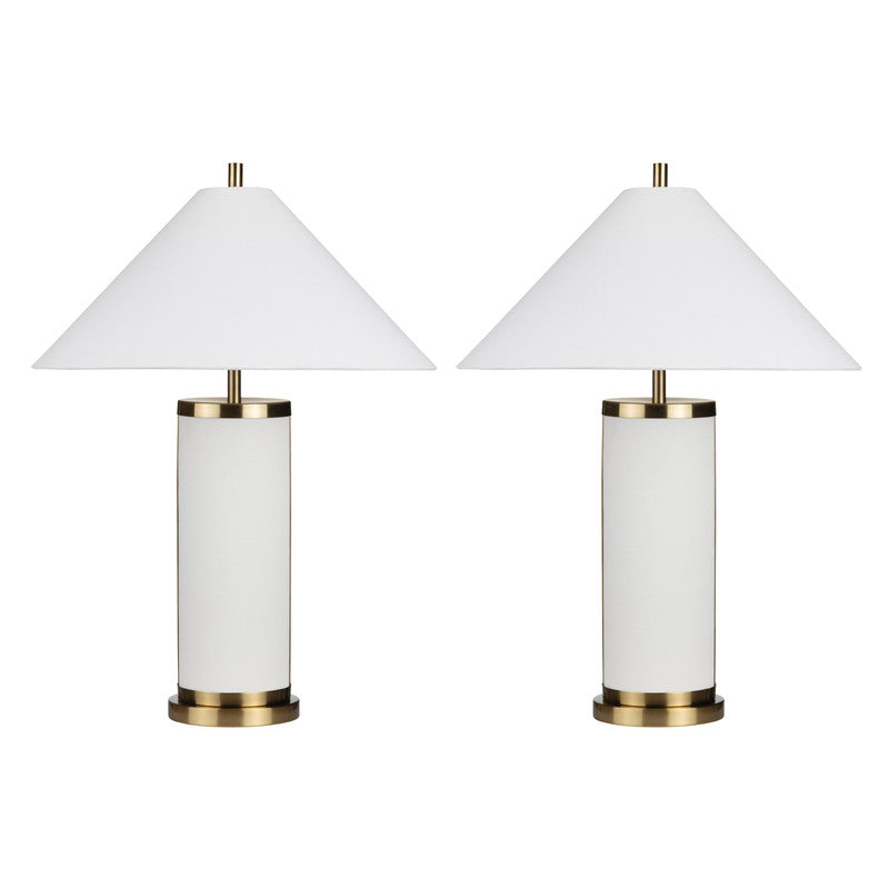 Wyndham White/Gold Table Lamp (Set of 2) by Crestview at Eve Furniture