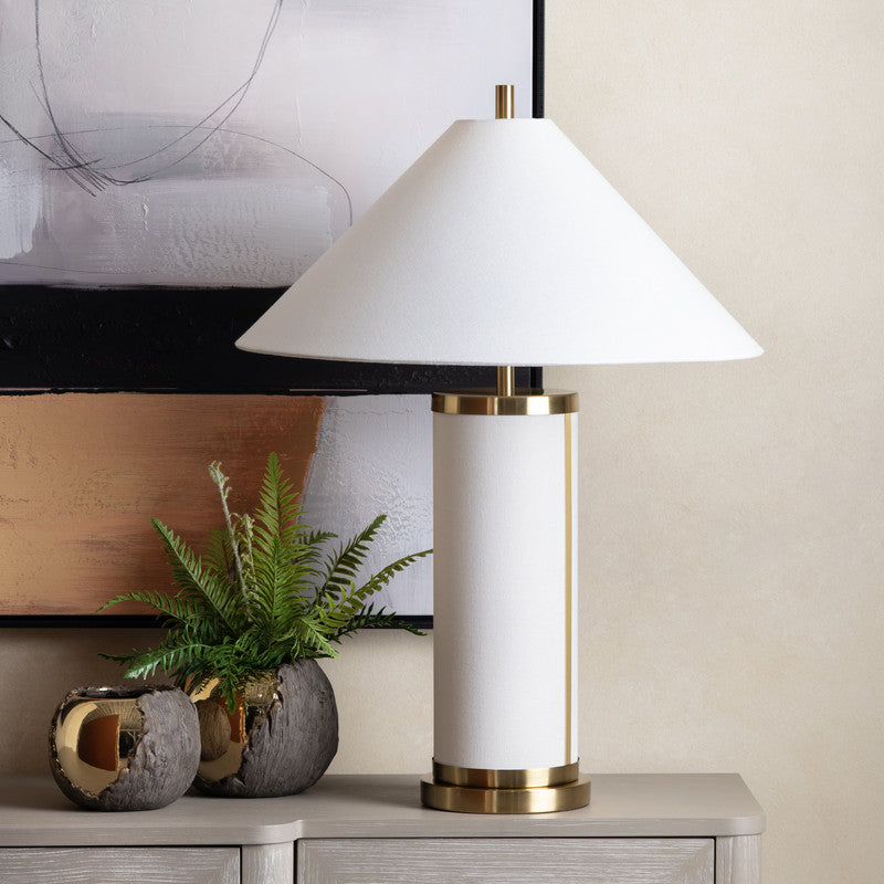 Wyndham White/Gold Table Lamp (Set of 2) by Crestview at Eve Furniture
