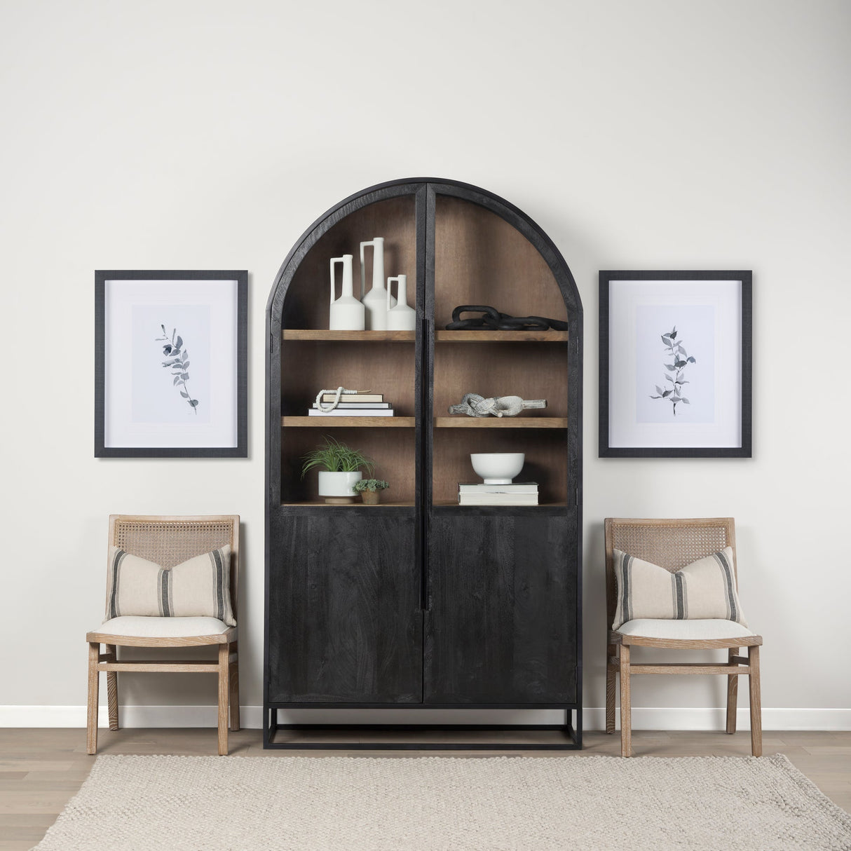 Wynn Fabric W/Brown Wood Dining Chair, Set of 2 by Mercana at Eve Furniture