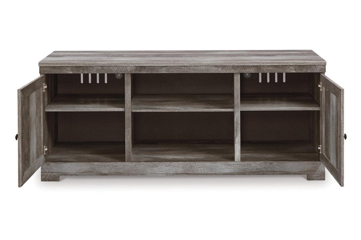 Wynnlow Gray 63" TV Stand with Electric Fireplace by Ashley at Eve Furniture