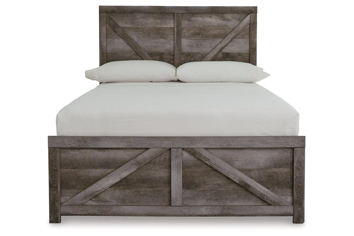 Wynnlow Gray Full Crossbuck Panel Bed by Ashley at Eve Furniture