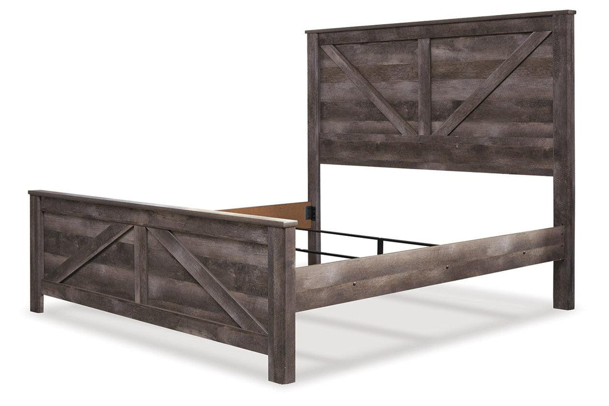 Wynnlow Gray King Crossbuck Panel Bed by Ashley at Eve Furniture