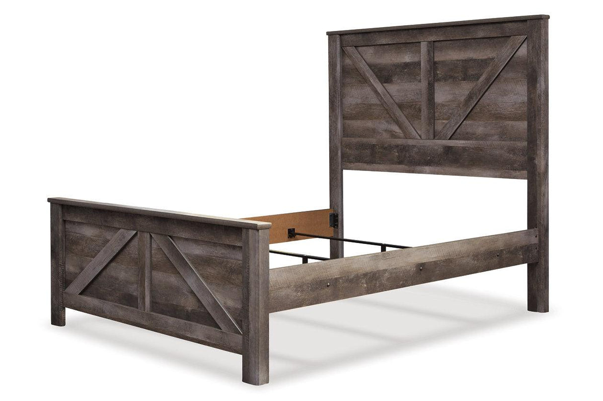 Wynnlow Gray Queen Crossbuck Panel Bed by Ashley at Eve Furniture