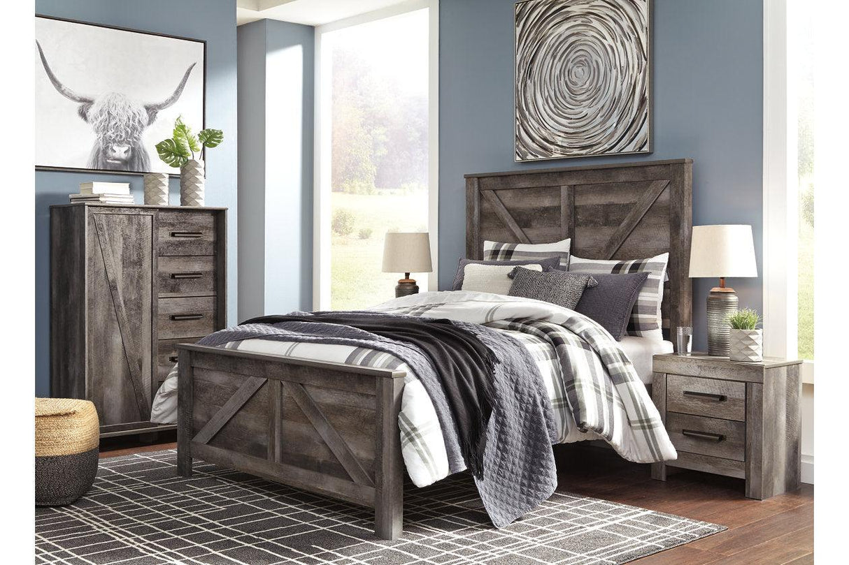 Wynnlow Gray Queen Crossbuck Panel Bed by Ashley at Eve Furniture