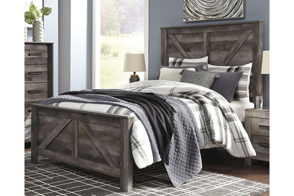 Wynnlow Gray Queen Crossbuck Panel Bed by Ashley at Eve Furniture