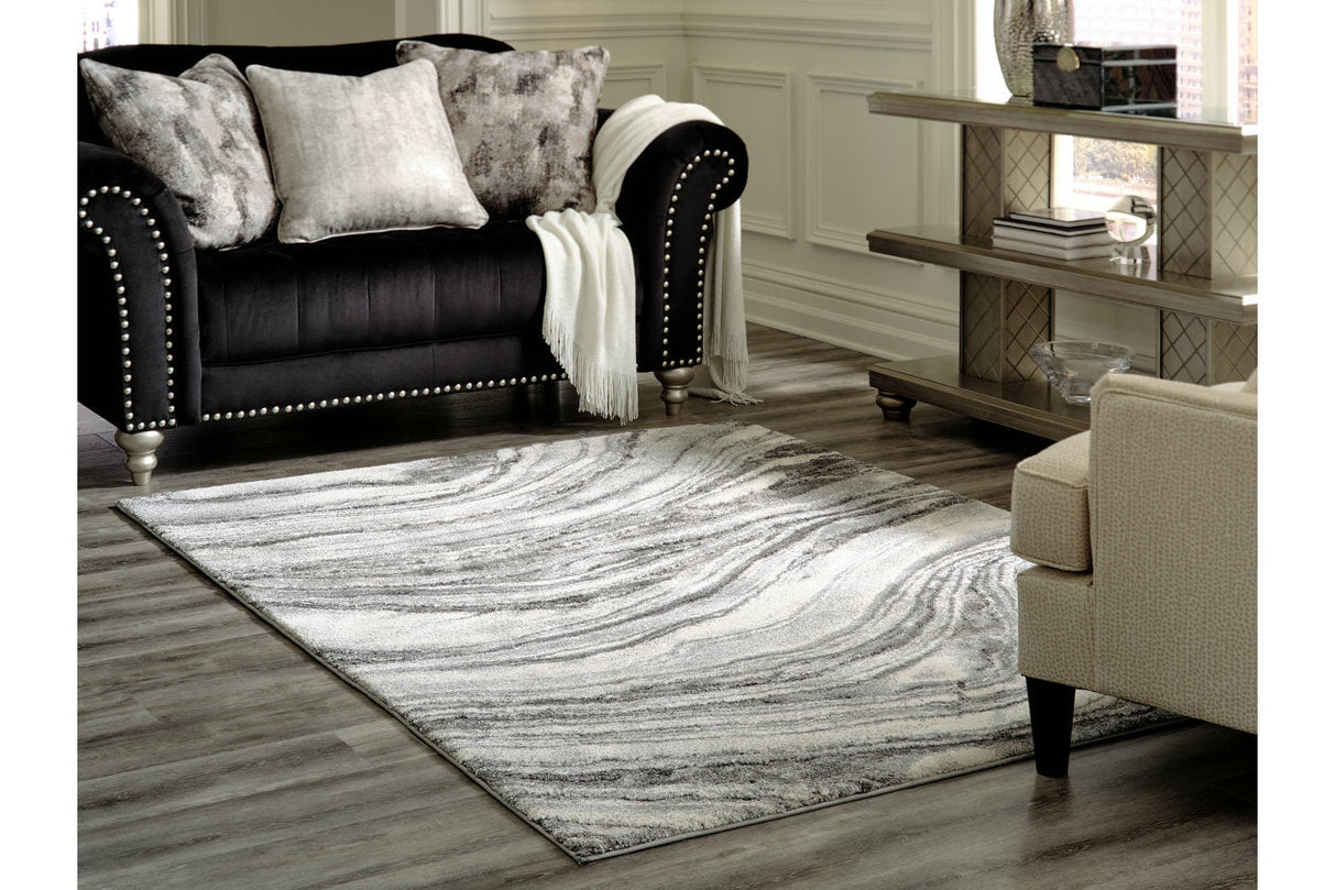 Wysdale Cream/Gray Large Rug by Ashley at Eve Furniture