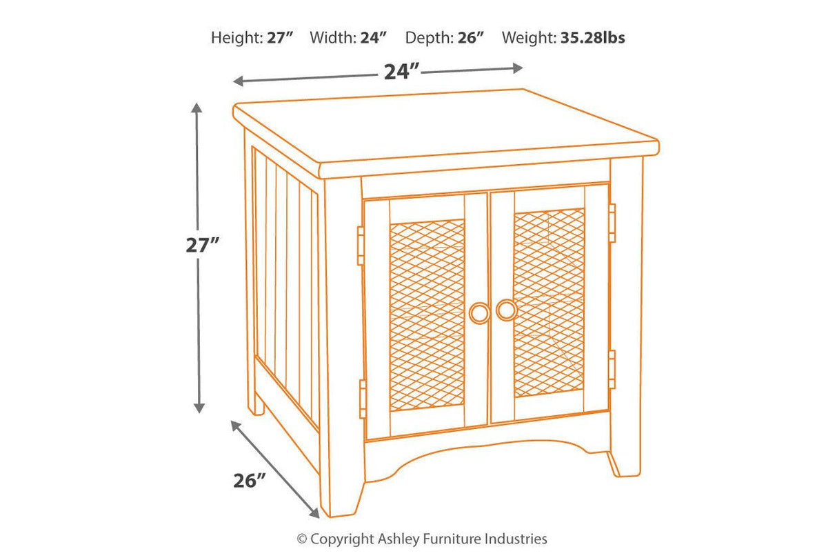 Wystfield White/Brown End Table by Ashley at Eve Furniture