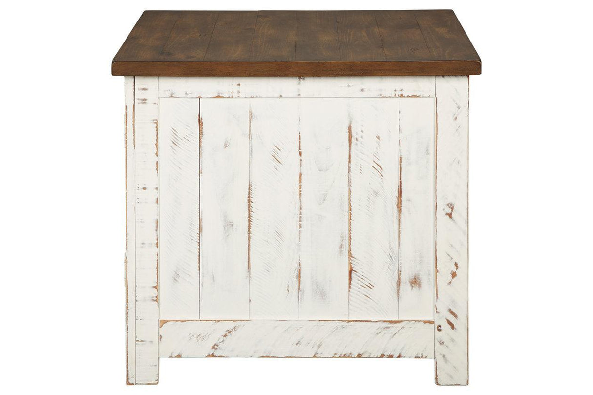 Wystfield White/Brown End Table by Ashley at Eve Furniture