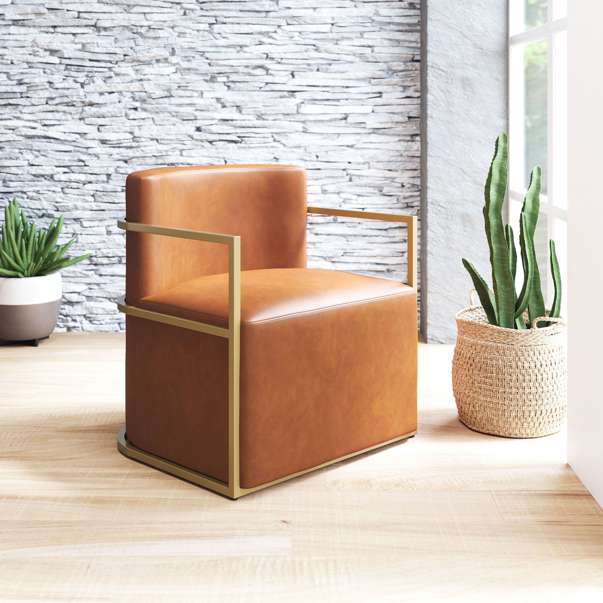 Xander Accent Chair Brown by Zuomod at Eve Furniture