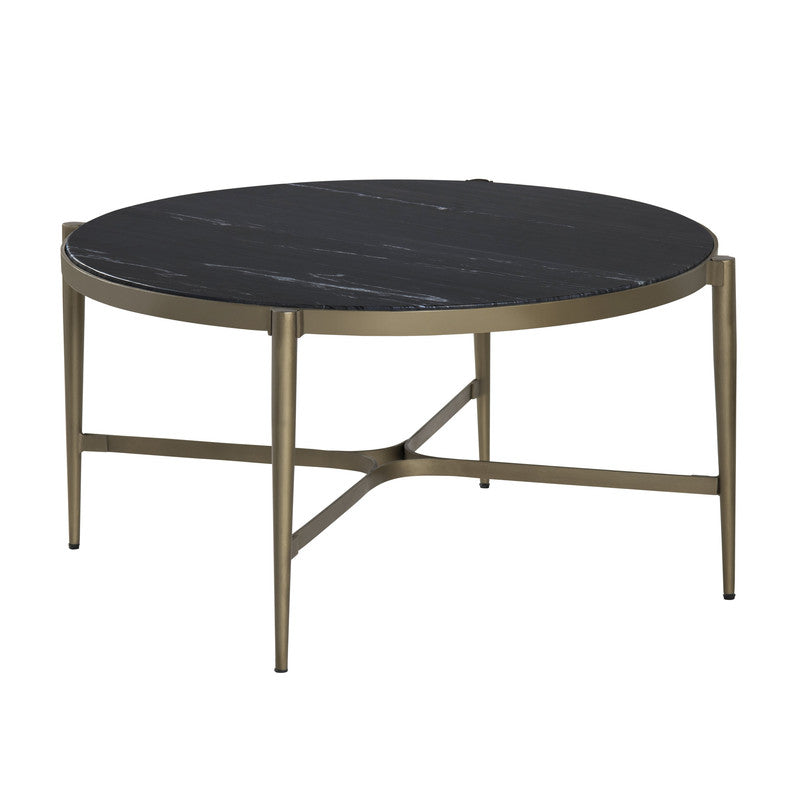 Xander Black/Gold Cocktail Table by Crestview at Eve Furniture