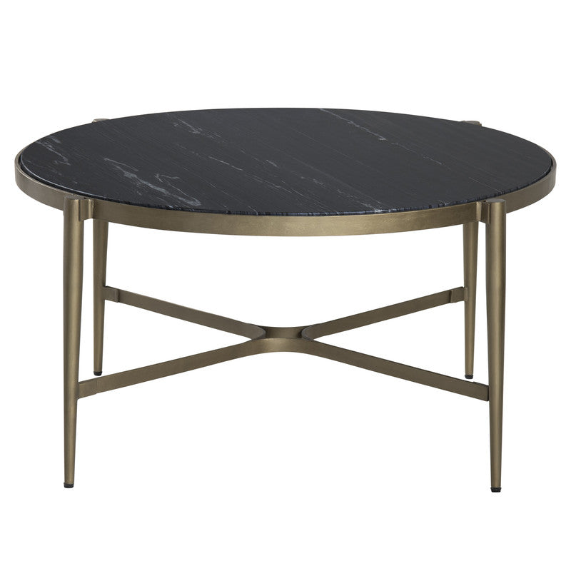 Xander Black/Gold Cocktail Table by Crestview at Eve Furniture