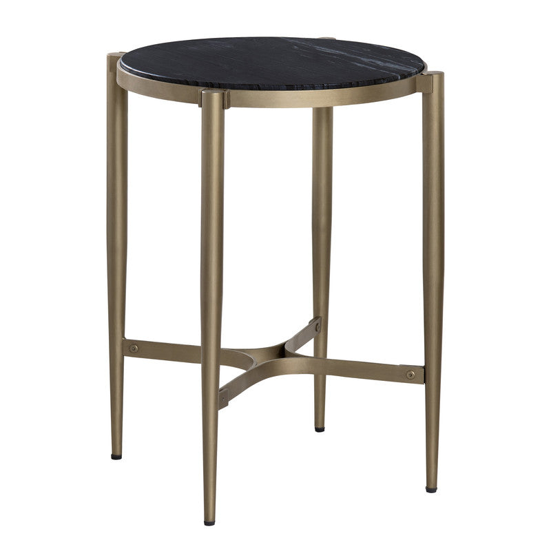 Xander Gold/Black End Table by Crestview at Eve Furniture