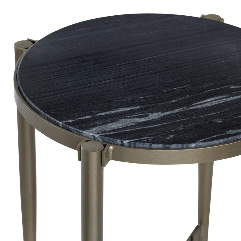Xander Gold/Black End Table by Crestview at Eve Furniture