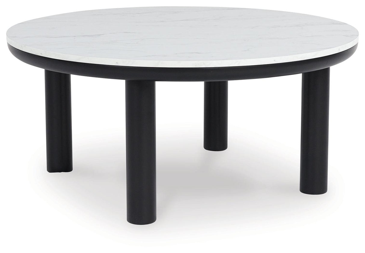 Xandrum Black/White Table by Ashley at Eve Furniture