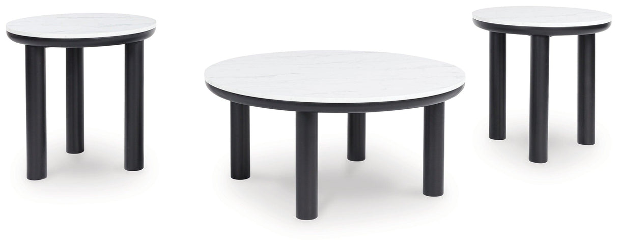 Xandrum Black/White Table by Ashley at Eve Furniture