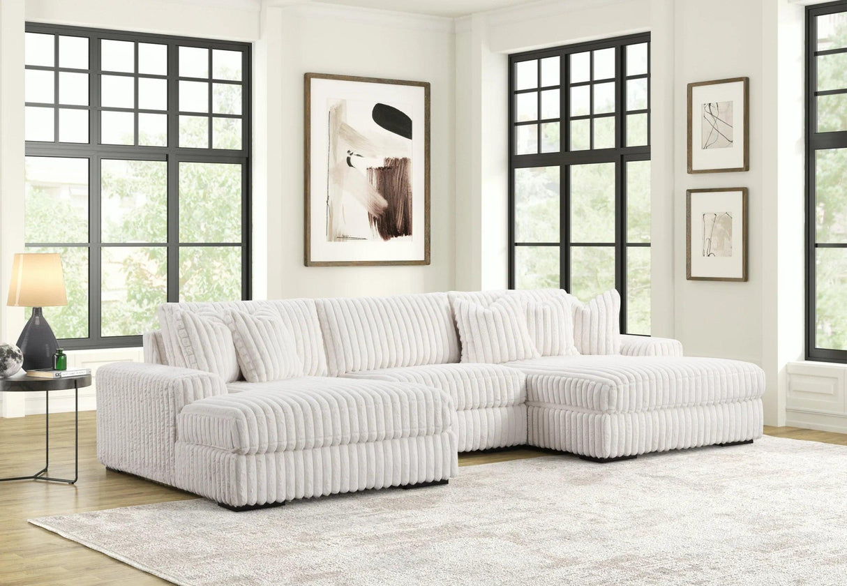 XL Sunday Beige 3-Piece Double Chaise Sectional by Happy Homes at Eve Furniture