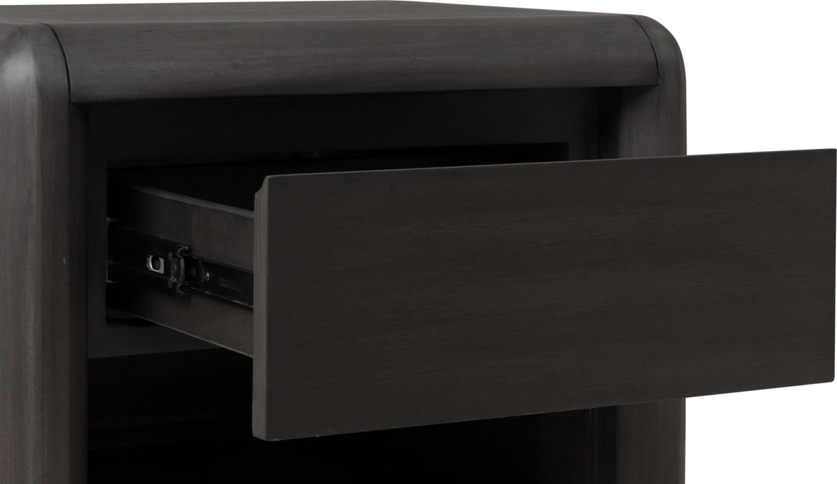 Xolani Jaguar One Drawer Acacia Wood Nightstand by Modus Furniture at Eve Furniture