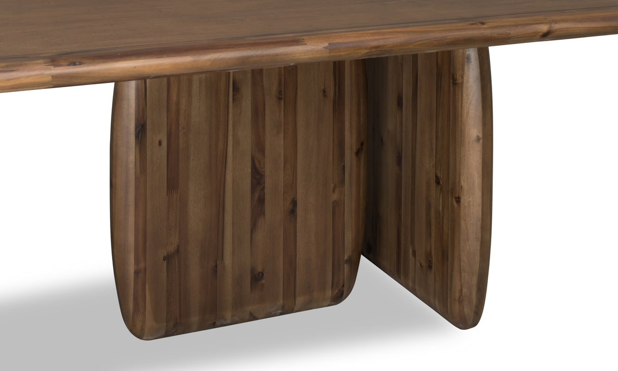 Xolani Rectangular Acacia Wood Pedestal Table in Impala by Modus Furniture at Eve Furniture