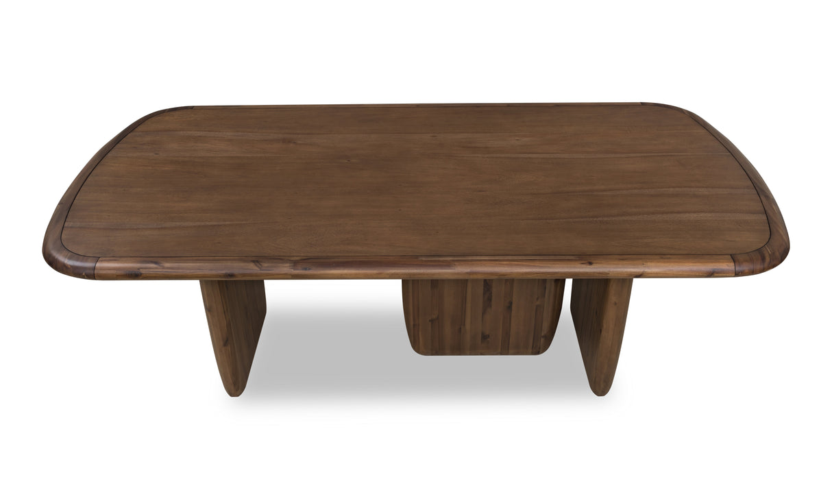 Xolani Rectangular Acacia Wood Pedestal Table in Impala by Modus Furniture at Eve Furniture
