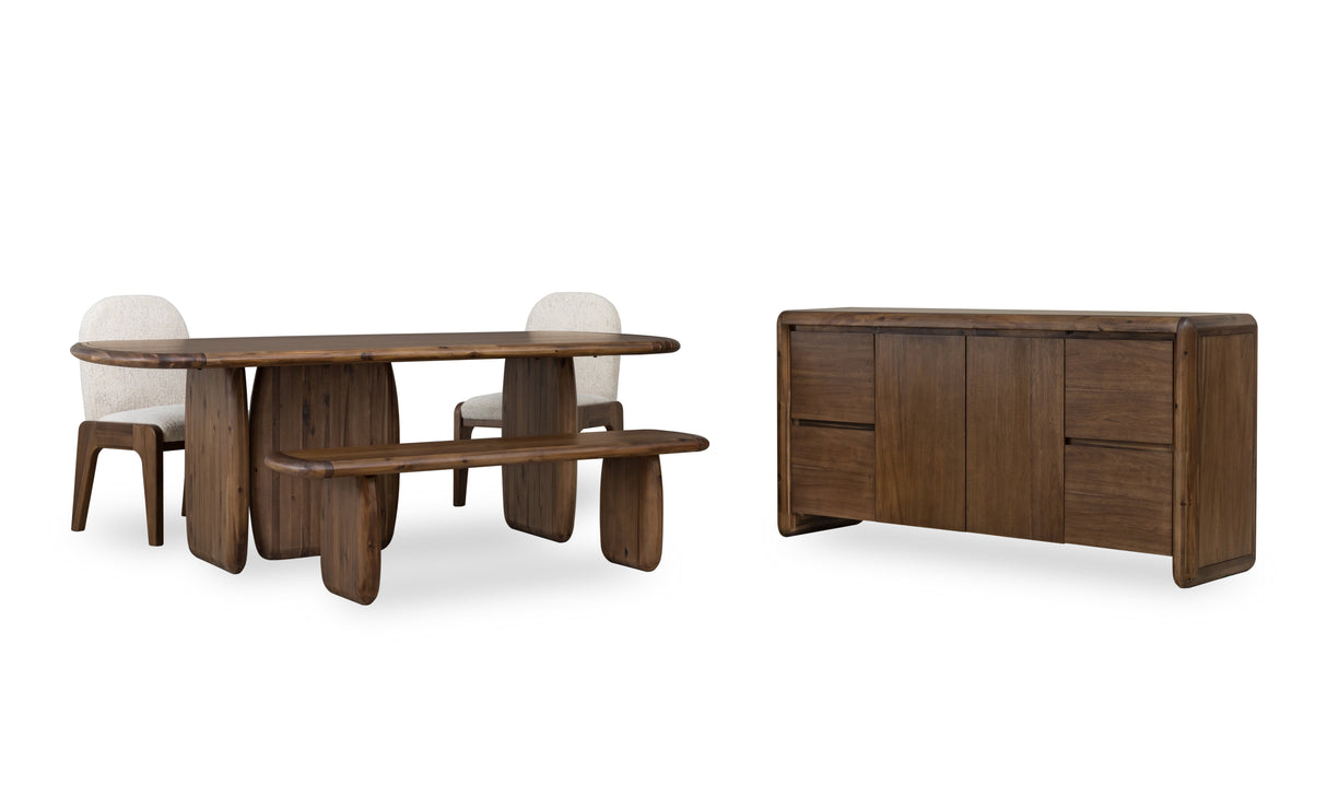Xolani Rectangular Acacia Wood Pedestal Table in Impala by Modus Furniture at Eve Furniture