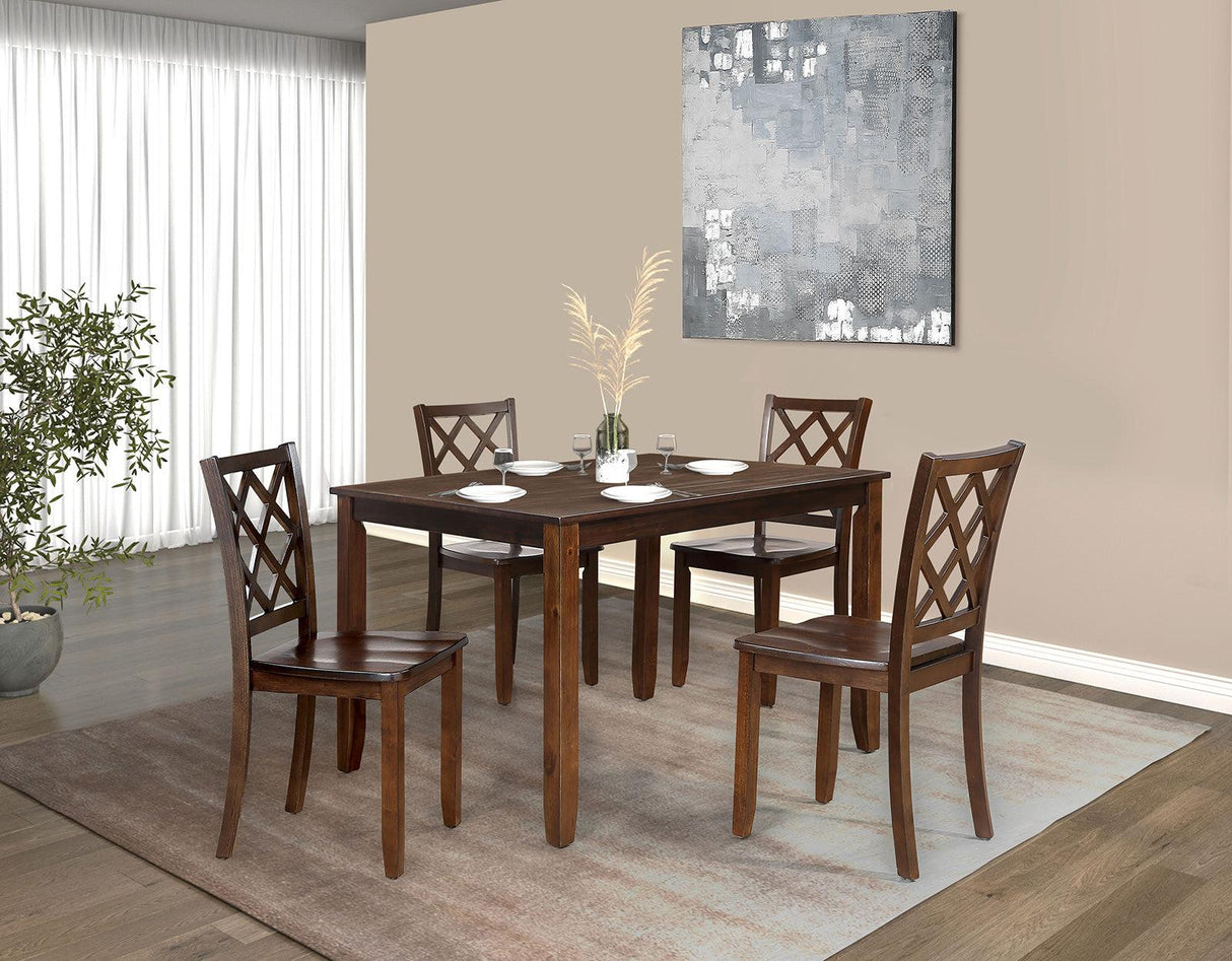 Yamhill Dark Cherry 5 Pc. Dining Table Set by Furniture of America at Eve Furniture