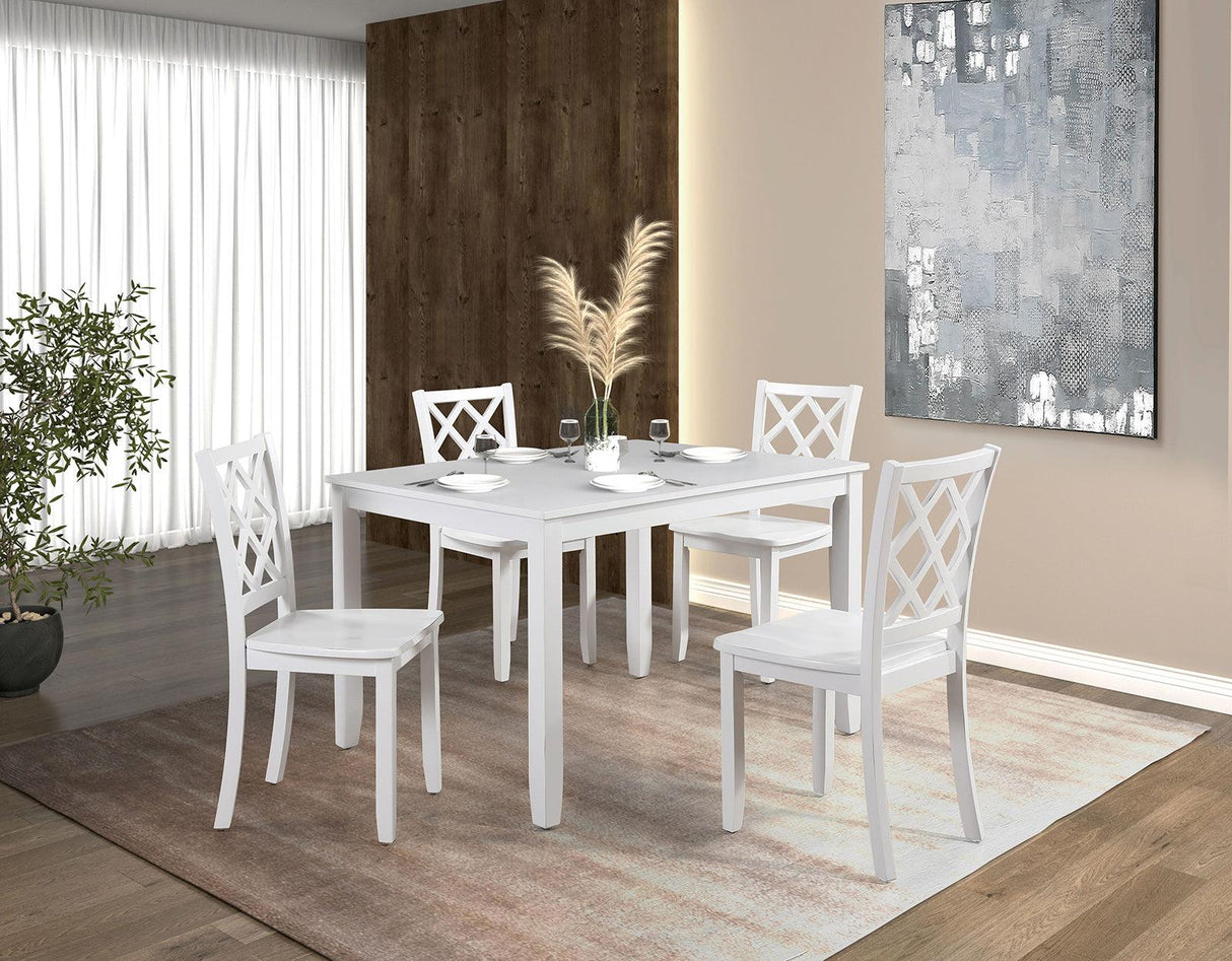 Yamhill White 5 Pc. Dining Table Set by Furniture of America at Eve Furniture