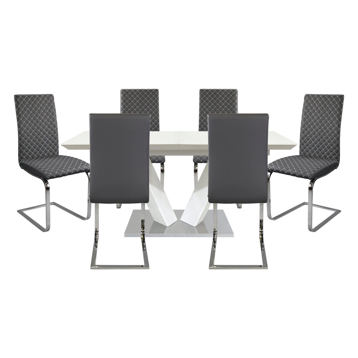 Yannis Chrome Metal 7-Piece Dining Room Set by Homelegance at Eve Furniture