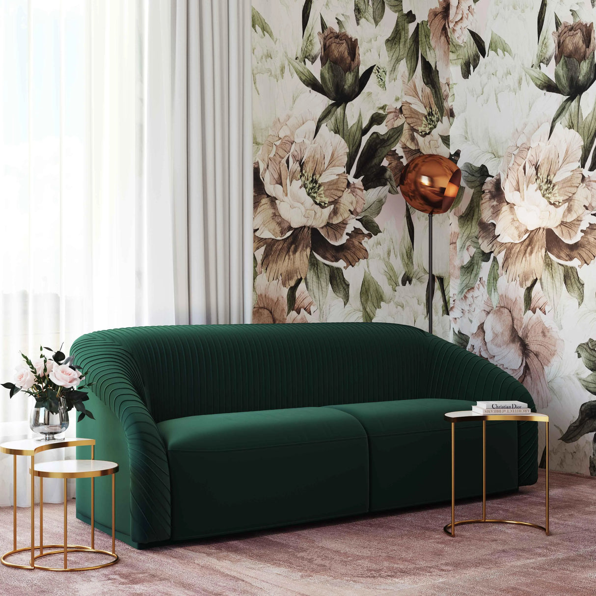 Yara Pleated Velvet Sofa by Inspire Me! Home Decor by TOV Furniture at Eve Furniture
