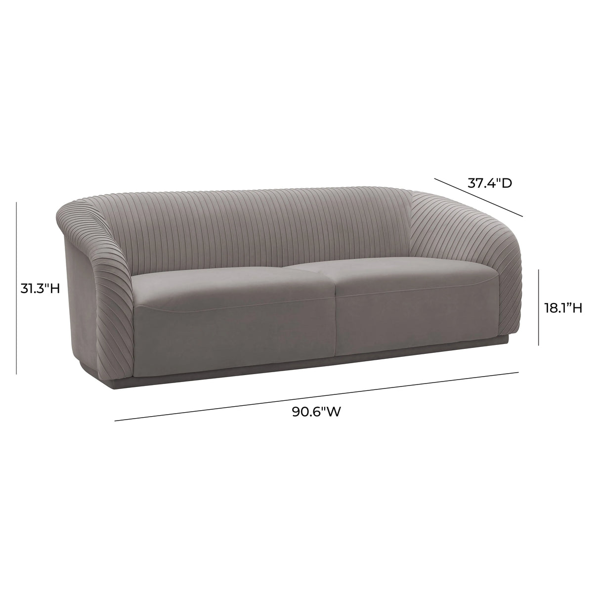 Yara Pleated Velvet Sofa by Inspire Me! Home Decor by TOV Furniture at Eve Furniture