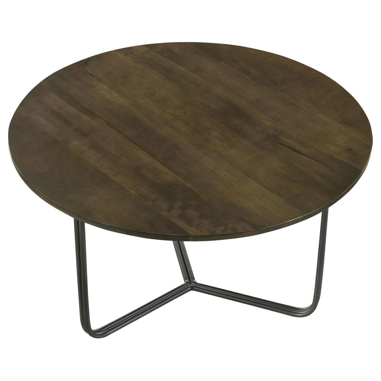 Yaritza Natural/Gunmetal Round Accent Table with Triangle Wire Base by Coaster at Eve Furniture