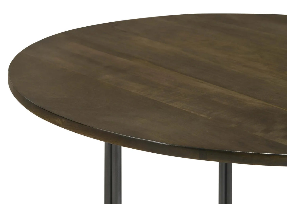 Yaritza Natural/Gunmetal Round Accent Table with Triangle Wire Base by Coaster at Eve Furniture