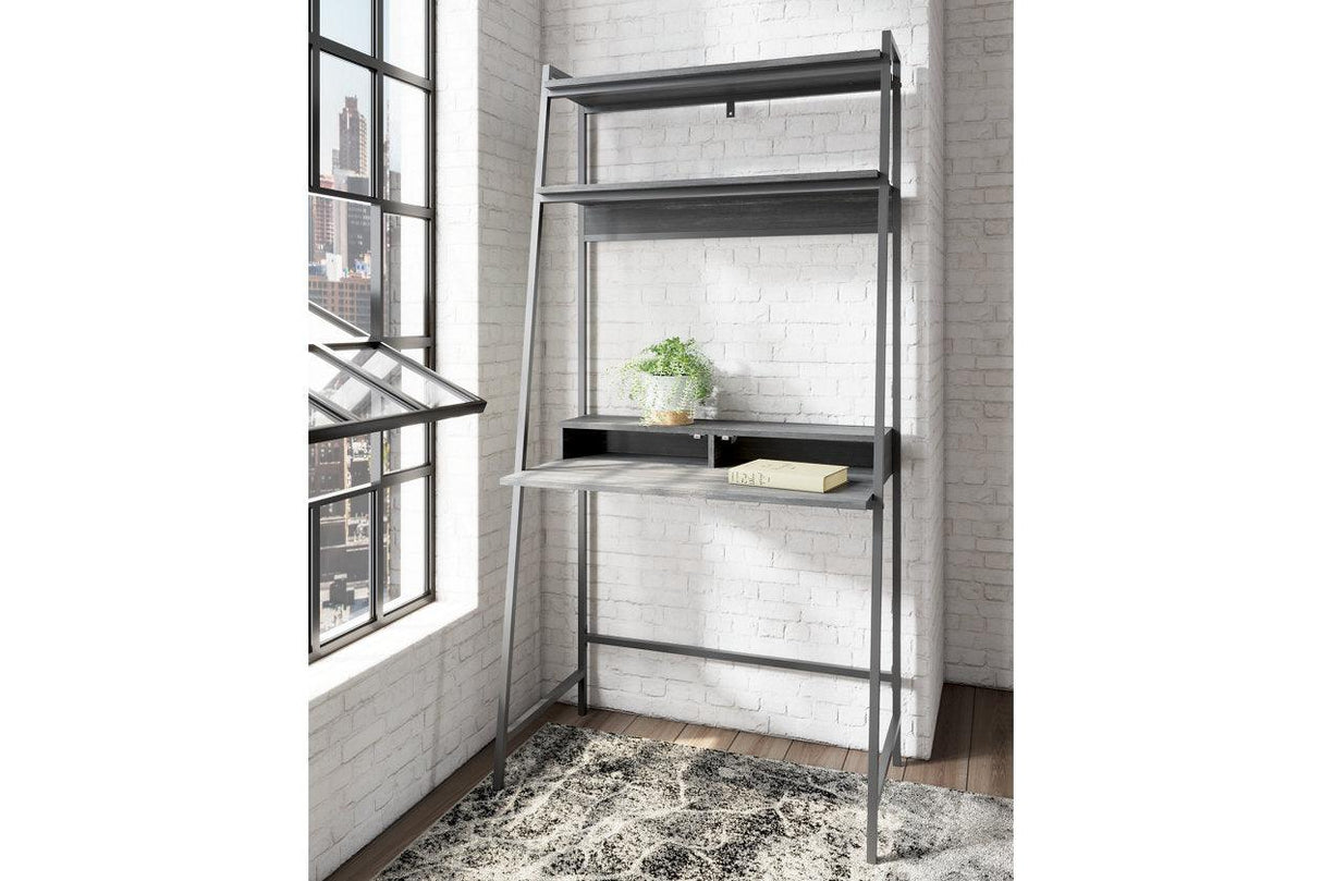 Yarlow Black 36" Home Office Desk with Shelf by Ashley at Eve Furniture