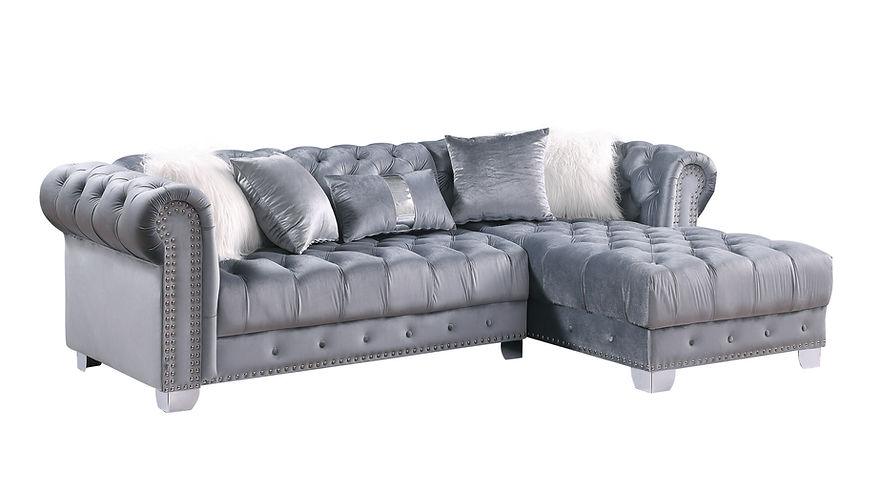 Yaz Grey 2-Piece Right Arm Facing (RAF) Sectional by New Era Innovations at Eve Furniture