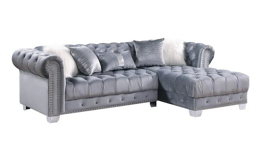 Yaz Grey 2-Piece Right Arm Facing (RAF) Sectional by New Era Innovations at Eve Furniture
