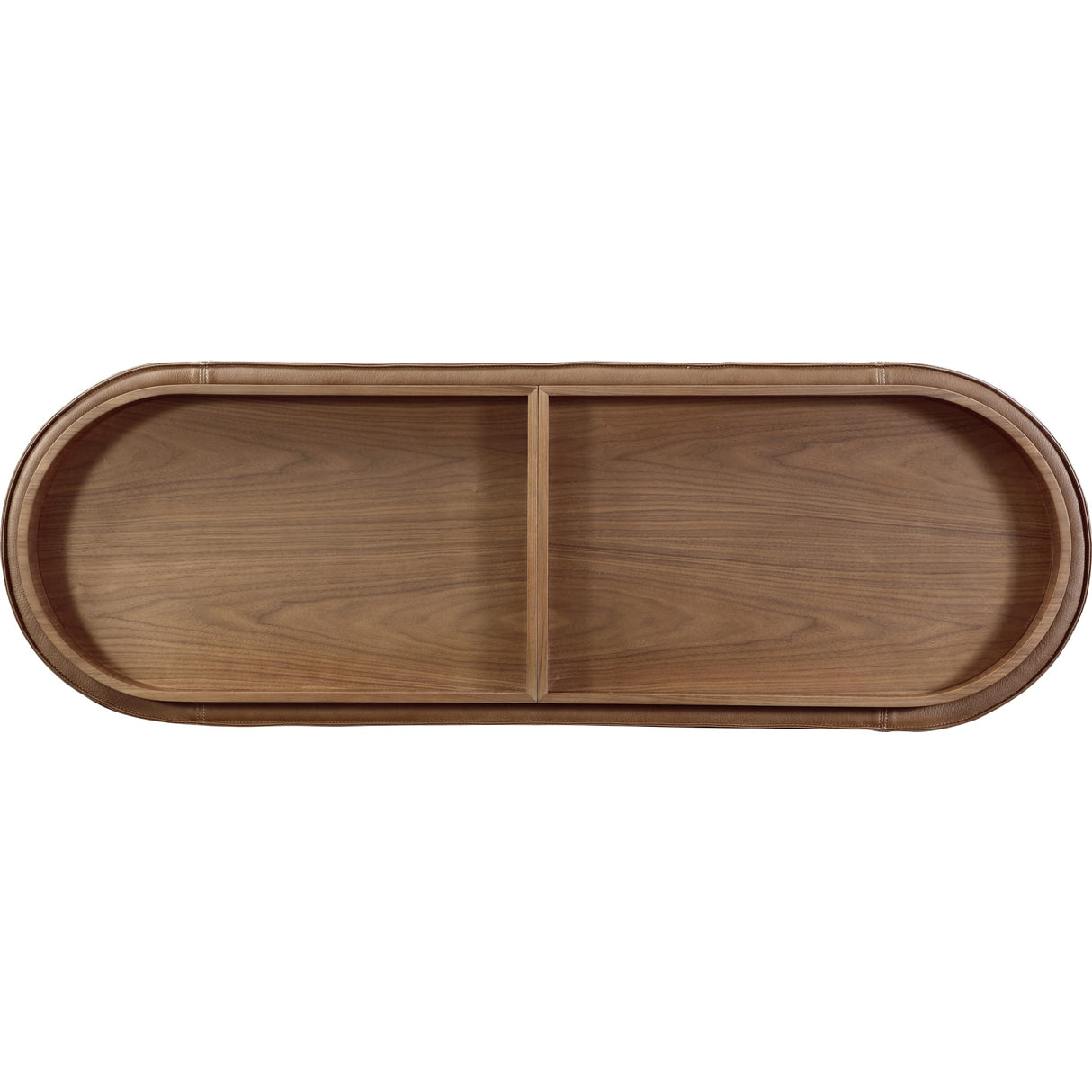 Yeal Leather Upholstered Storage Console Table with Wooden Tray Top by Modus Furniture at Eve Furniture